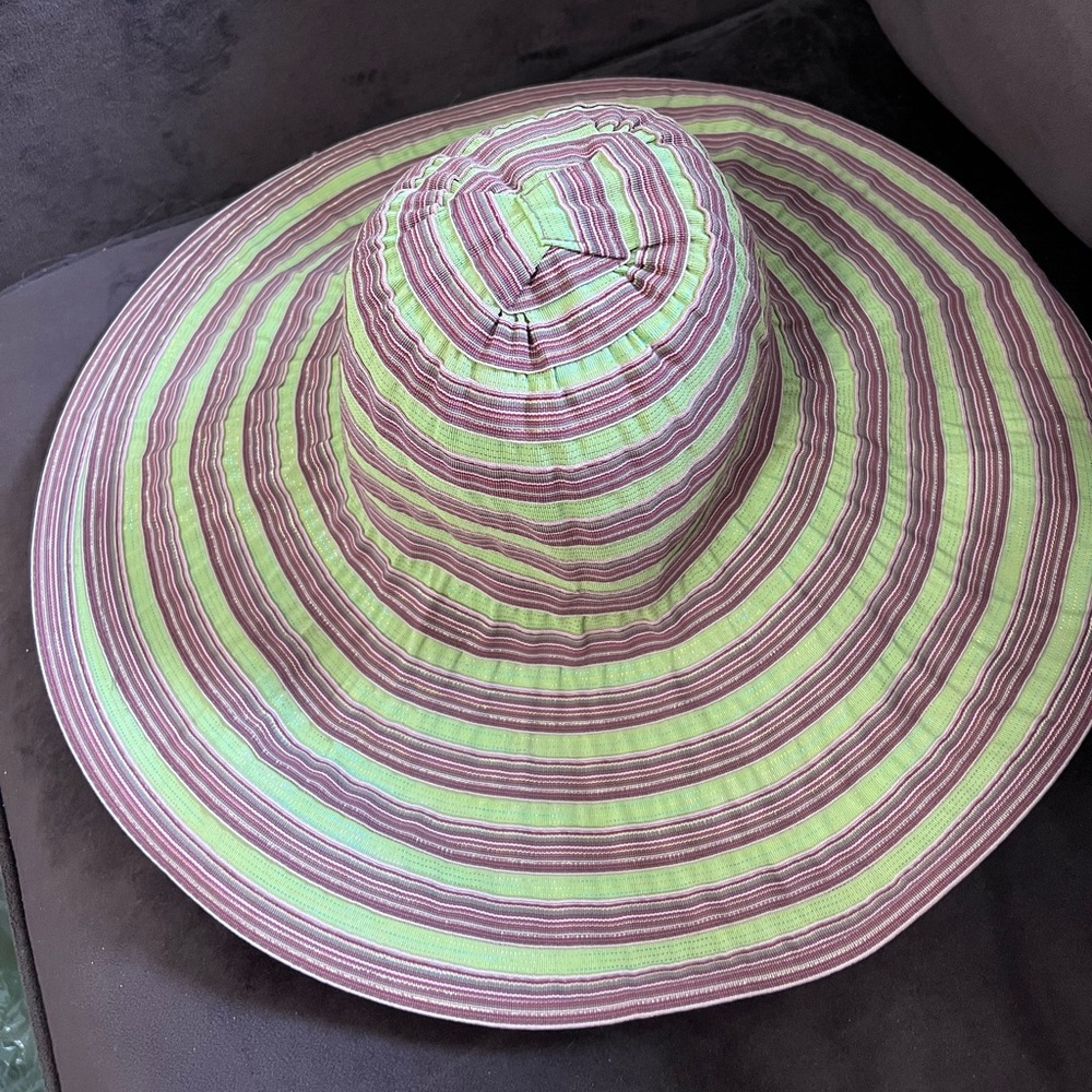 Alessandra Bacci Firenze cotton blend Striped Wide Brim Sun Hat Italy
